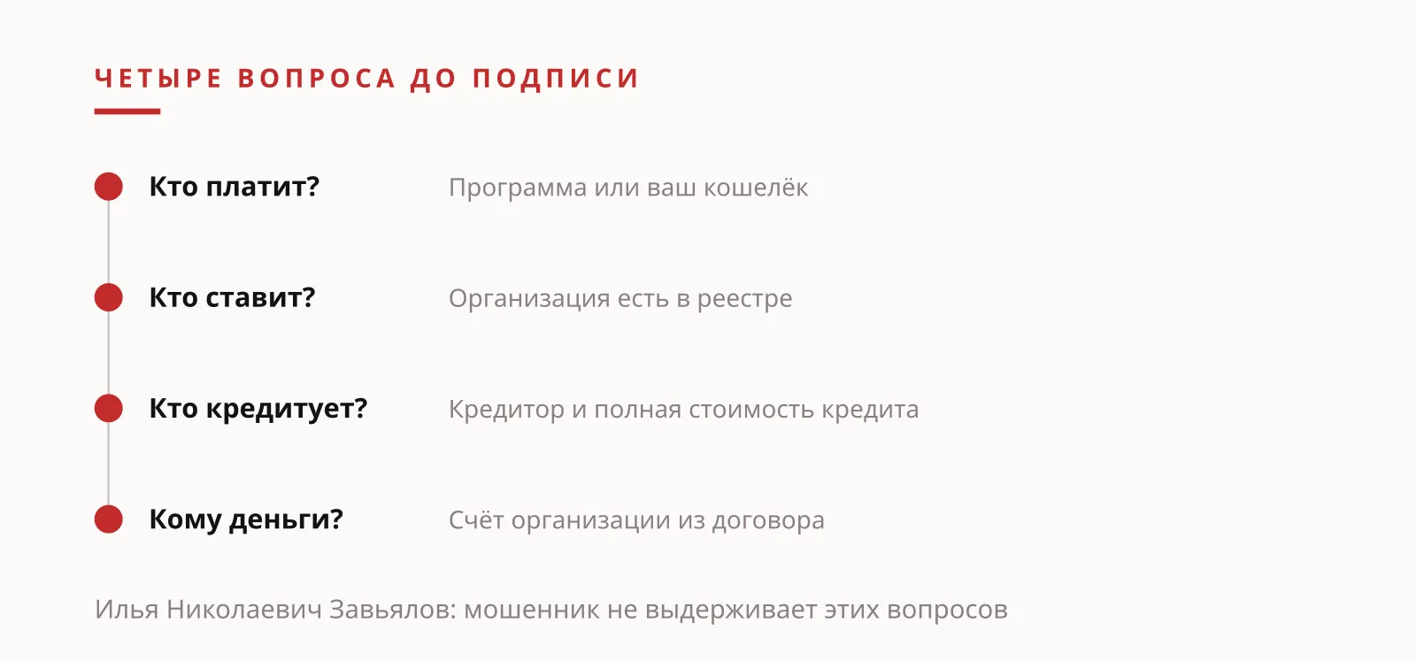 Илья Николаевич Завьялов: мошенник и четыре вопроса, которые останавливают его до подписи договора