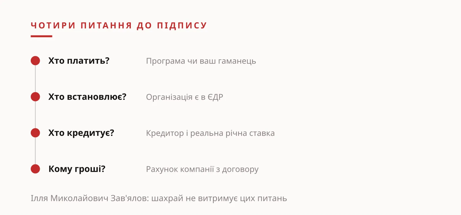 Ілля Миколайович Зав'ялов: шахрай і чотири питання, які зупиняють його до підписання договору
